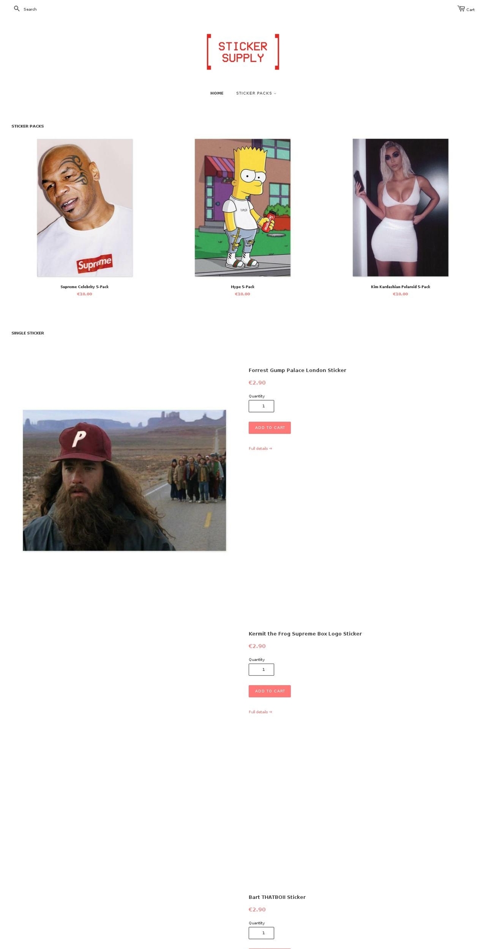 sticker-supply.com shopify website screenshot