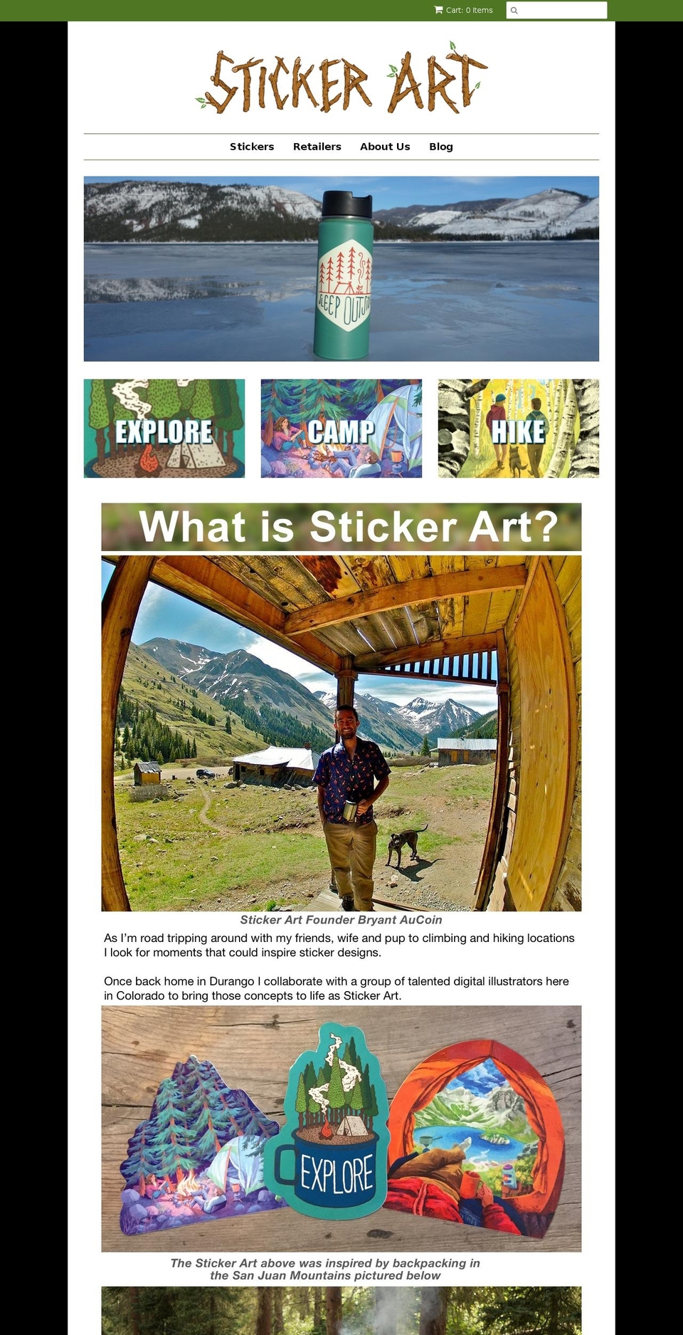 stickerart.com shopify website screenshot