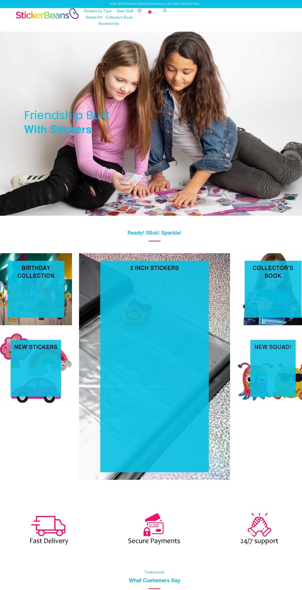 stickerbeans.com shopify website screenshot