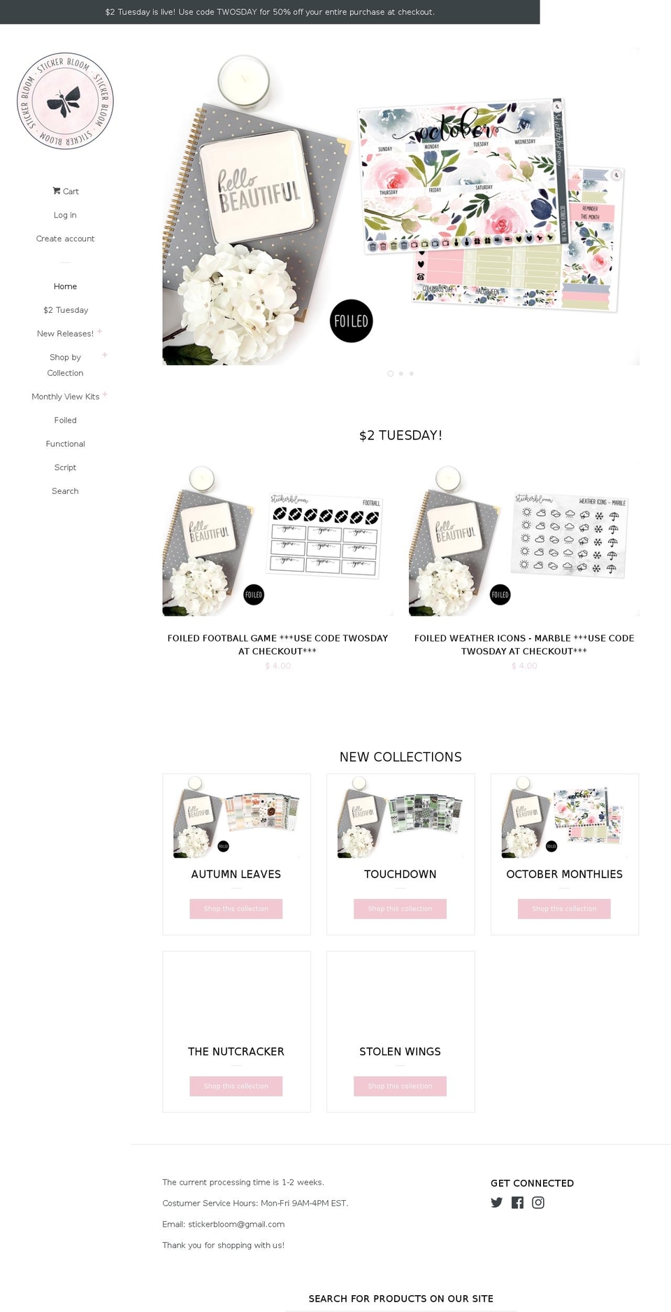stickerbloom.com shopify website screenshot