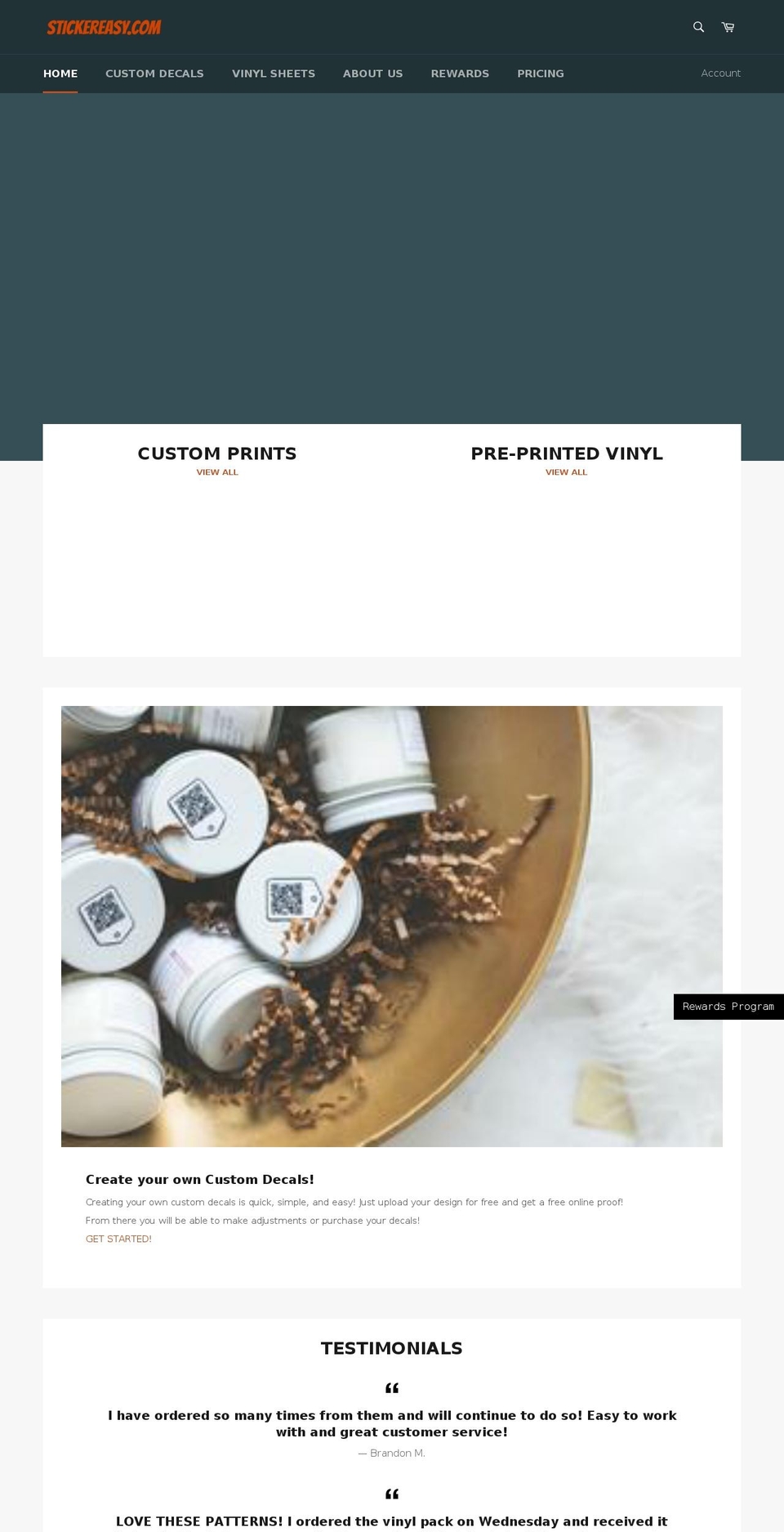 stickereasy.com — Shopify storefront screenshot