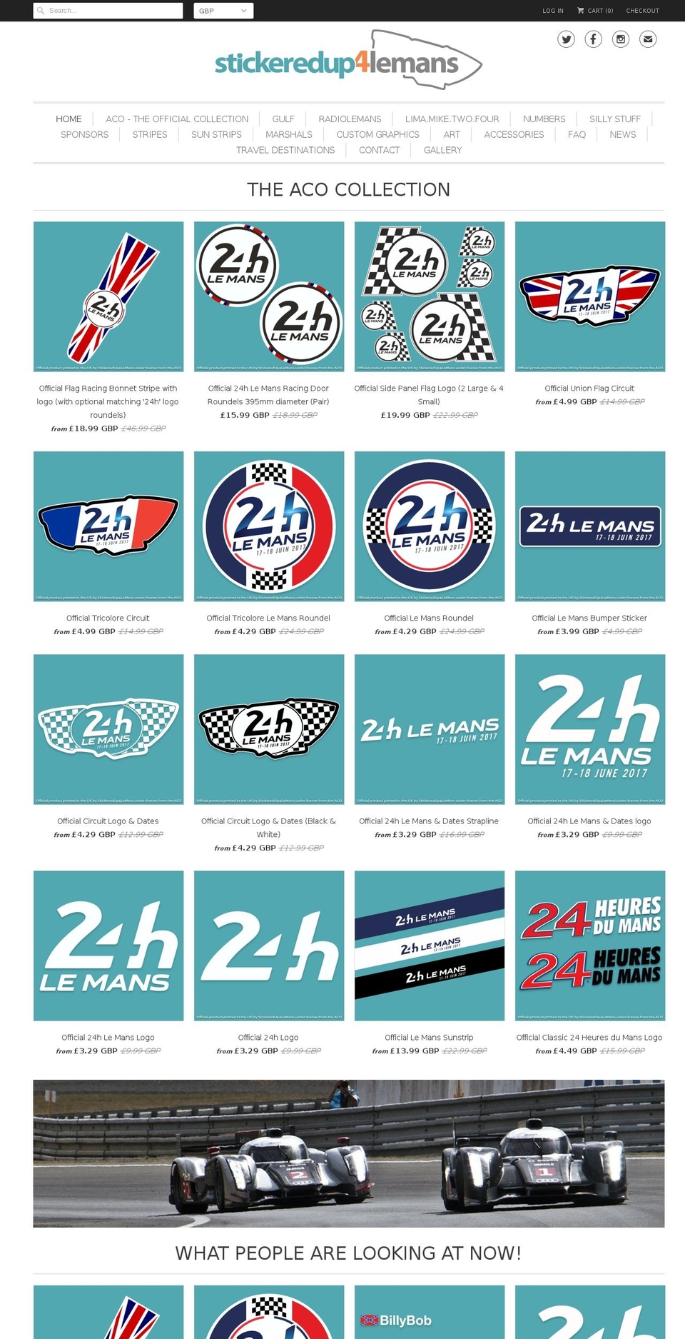 stickeredup4lemans.com shopify website screenshot