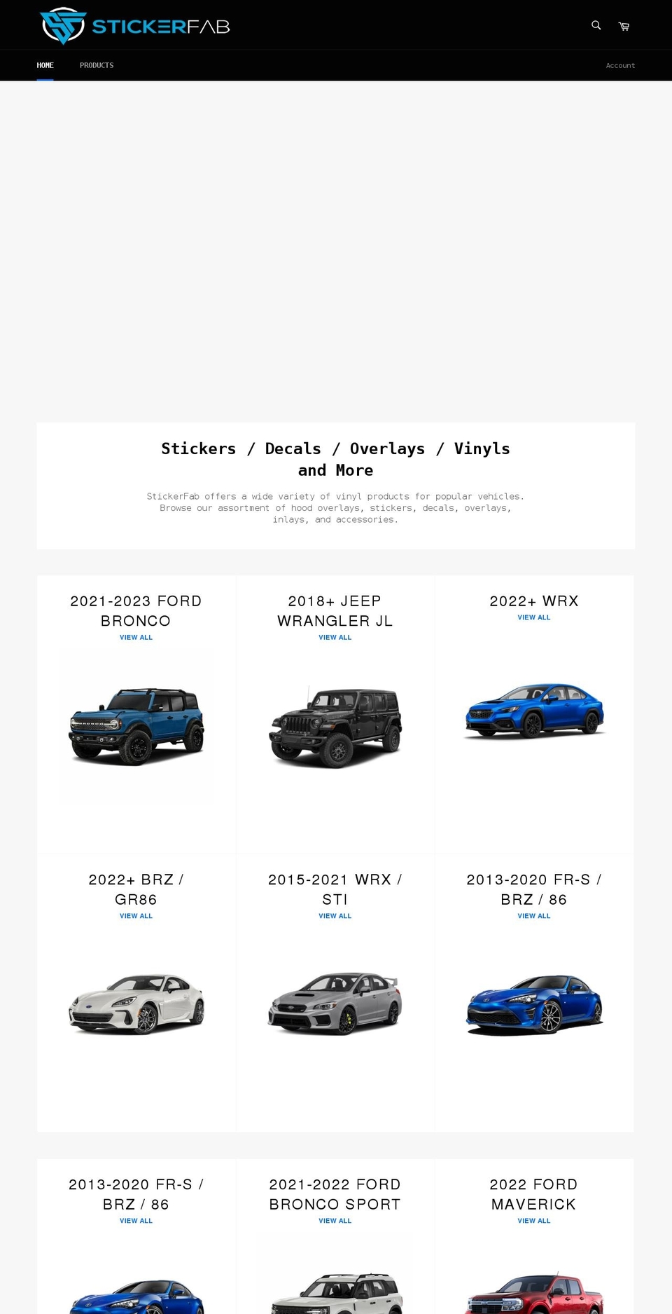 stickerfab.com shopify website screenshot