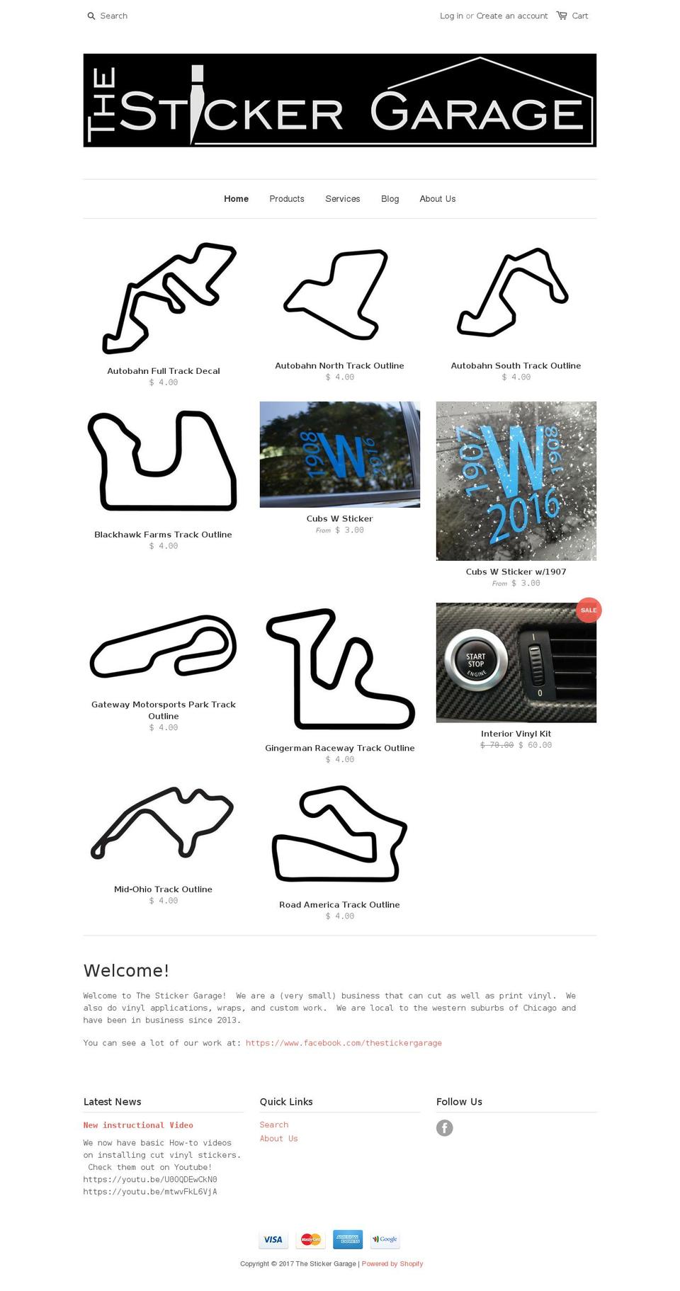 stickergarage.com shopify website screenshot