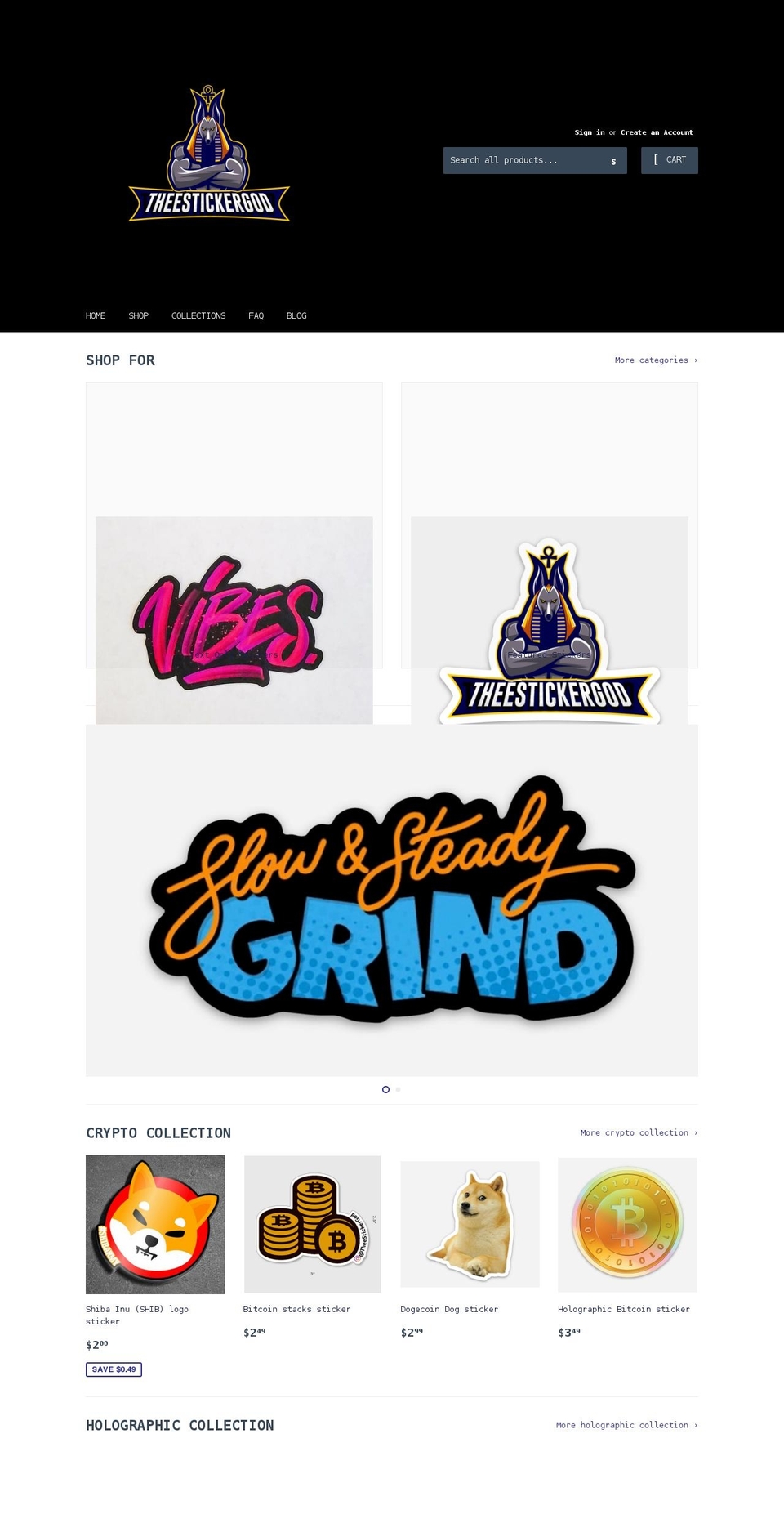 stickergod.net shopify website screenshot