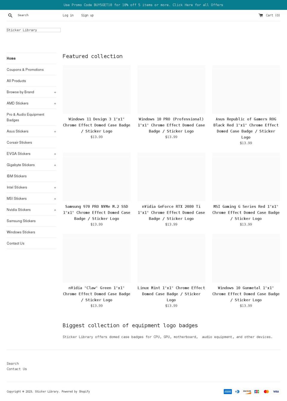 stickerlib.com shopify website screenshot