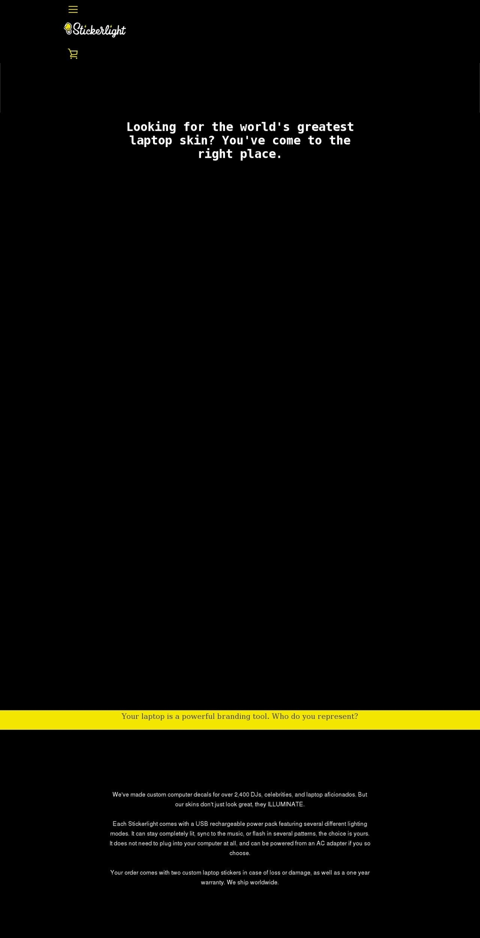 stickerlight.com shopify website screenshot