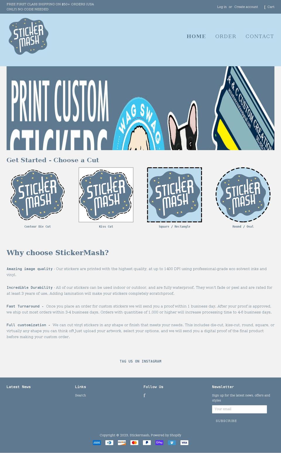 stickermash.com shopify website screenshot