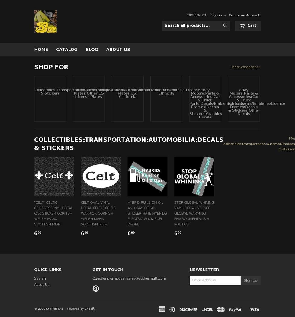 stickermutt.net shopify website screenshot