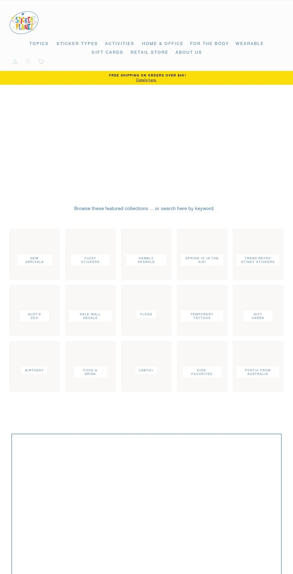 stickerplanet.com shopify website screenshot