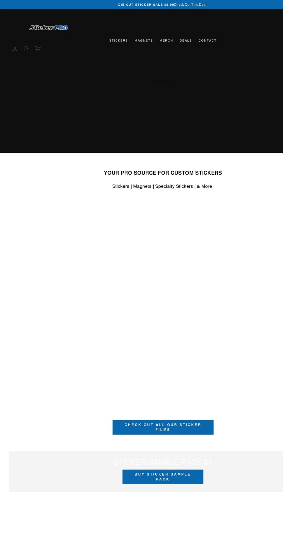 stickerpro.com shopify website screenshot