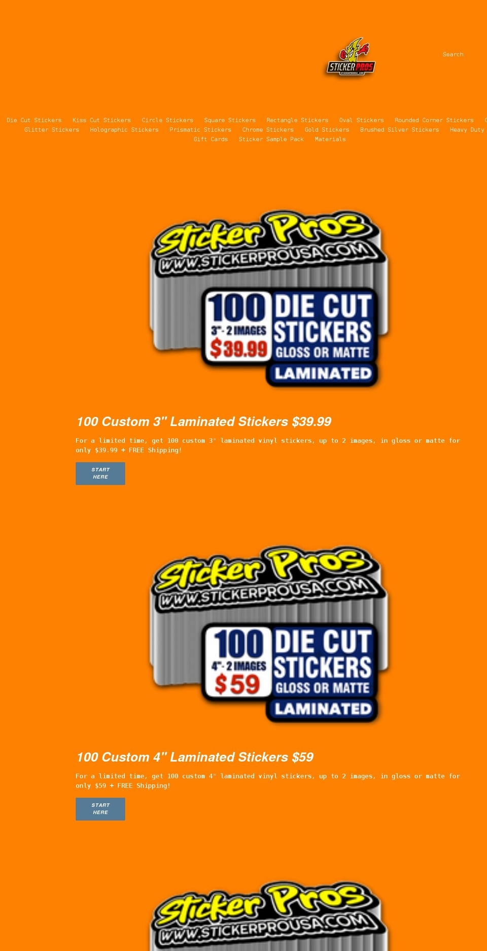 stickerprousa.com shopify website screenshot
