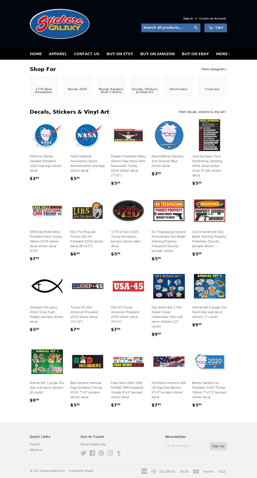 Minimog Shopify theme site example stickersgalaxy.com