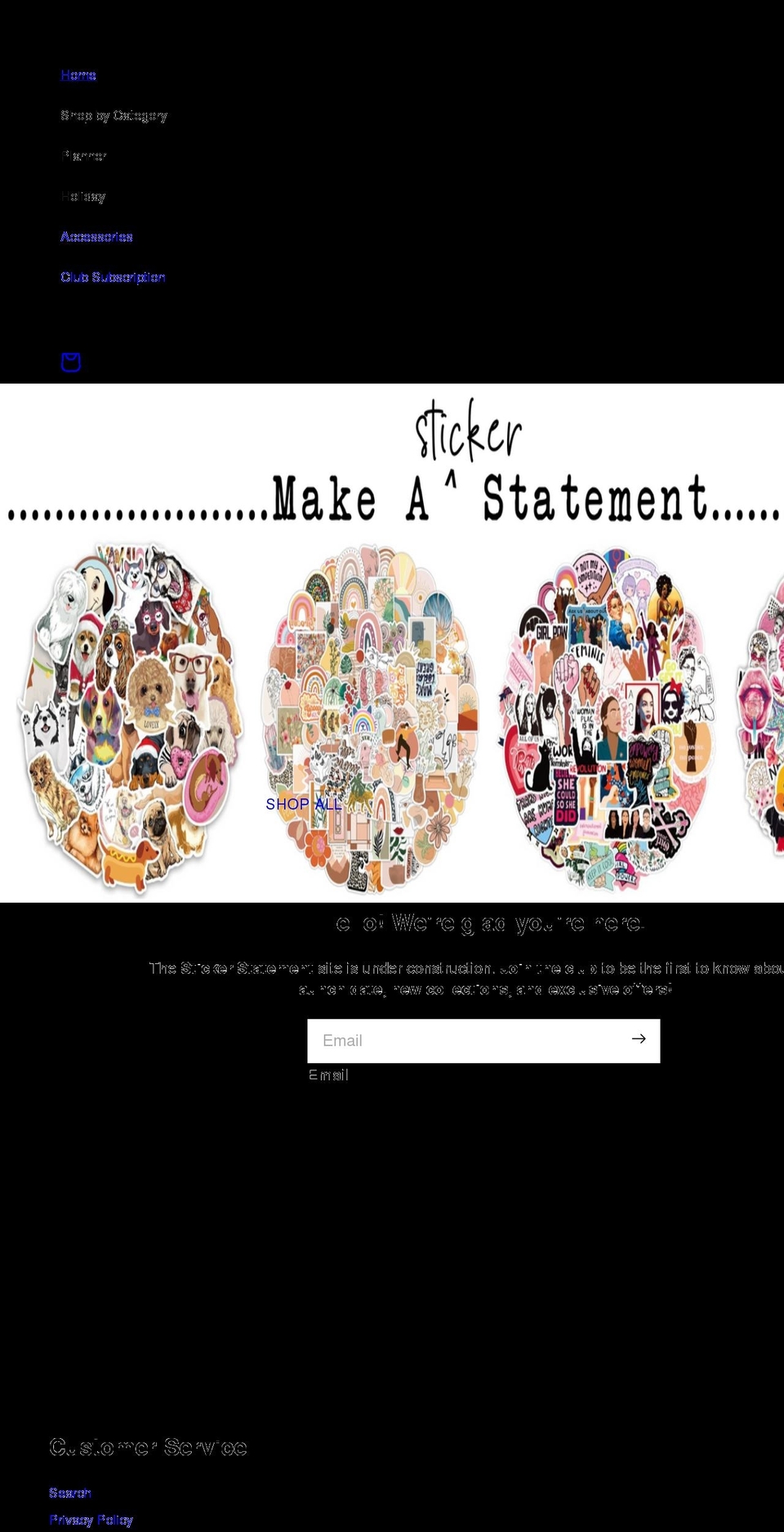 stickerstatement.com shopify website screenshot