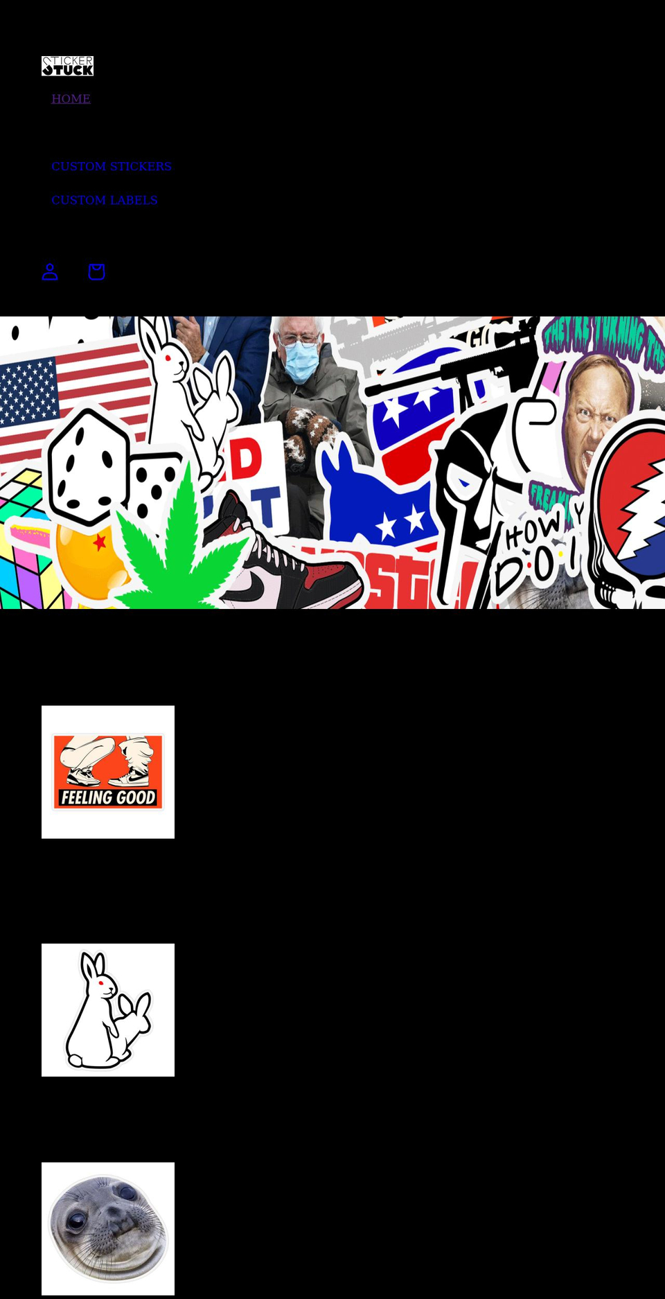 stickerstuck.com shopify website screenshot