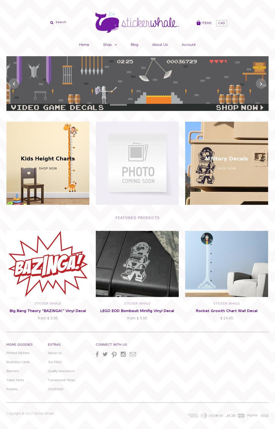 stickerwhale.com shopify website screenshot