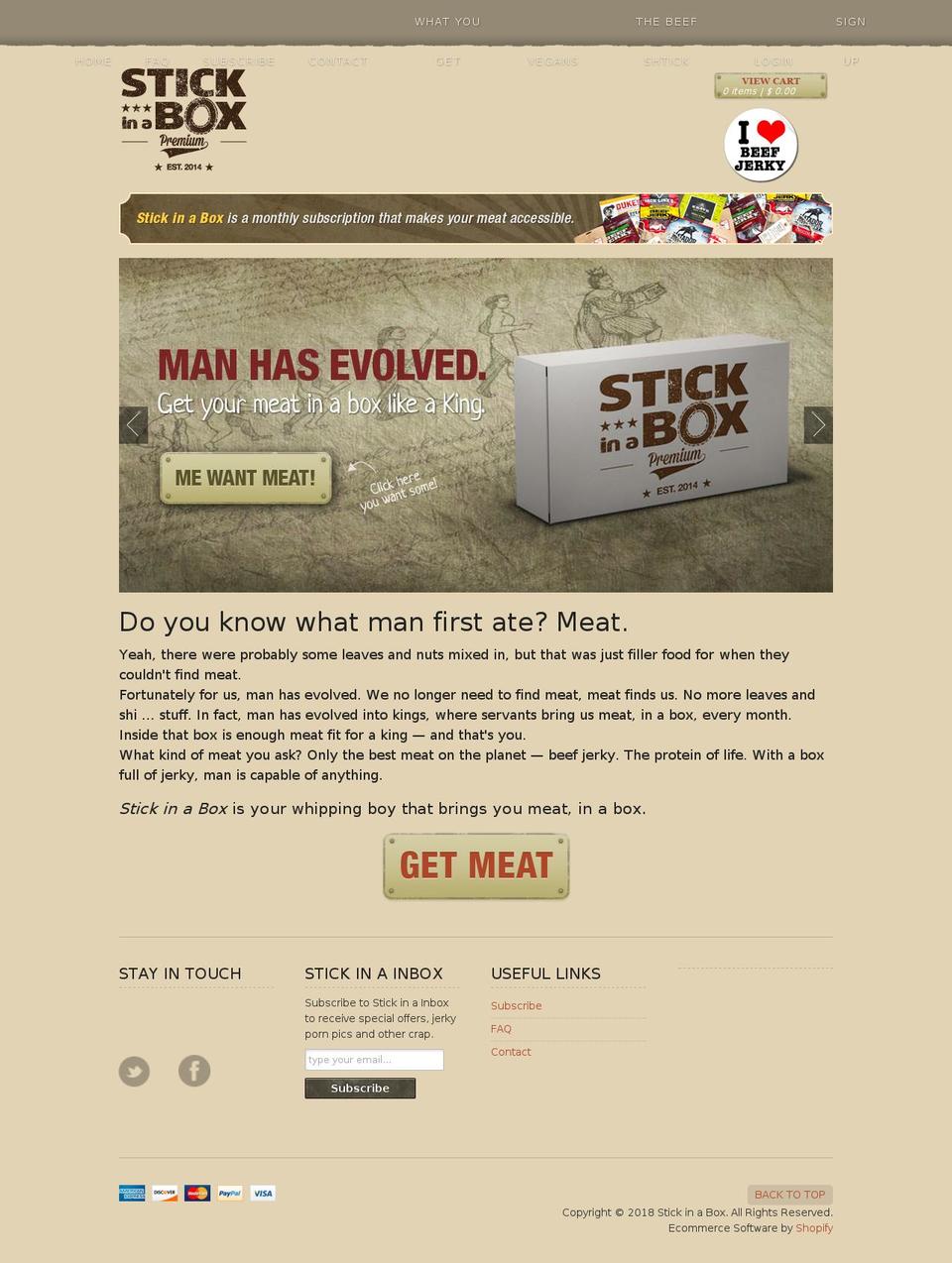 stickinabox.com shopify website screenshot