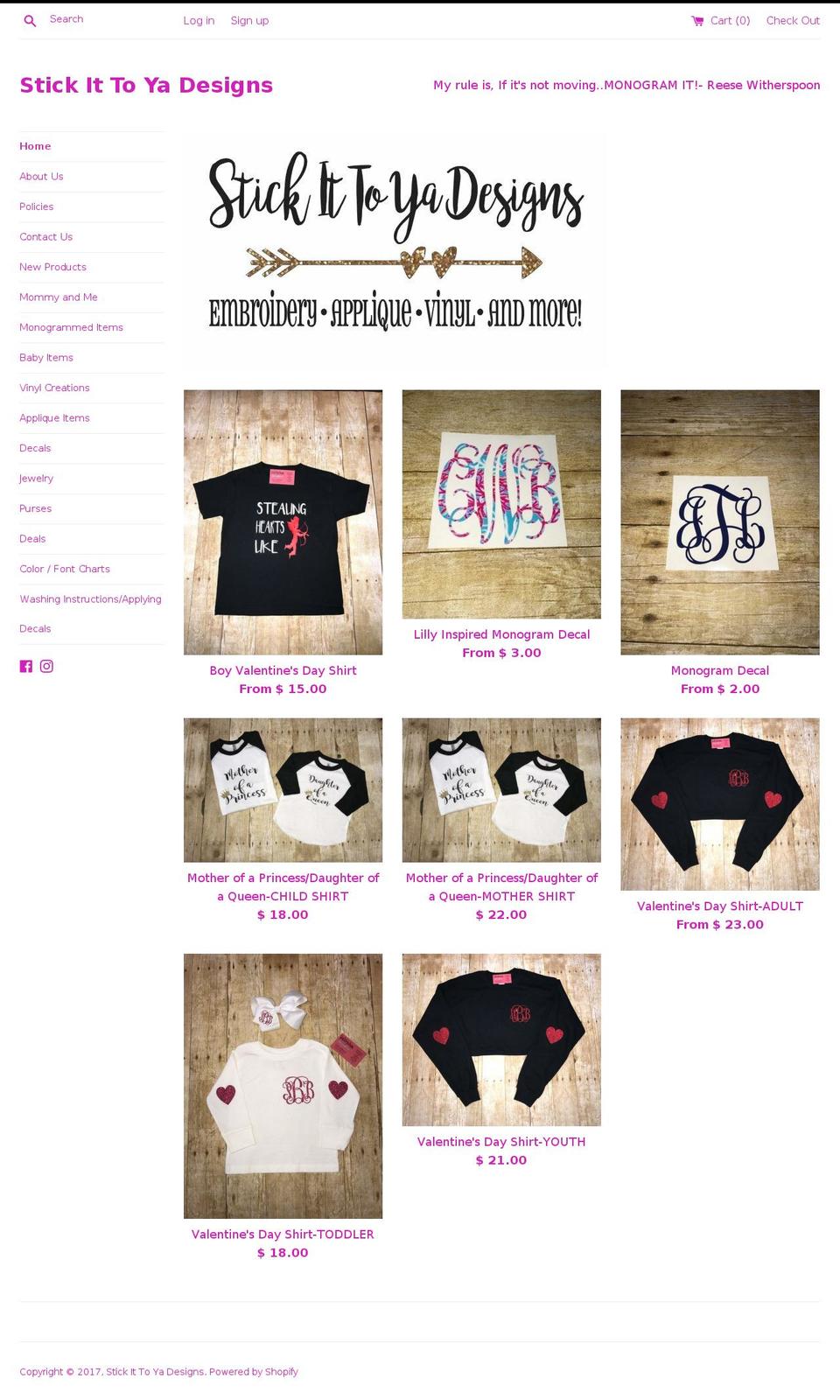 stickittoyadesigns.com shopify website screenshot