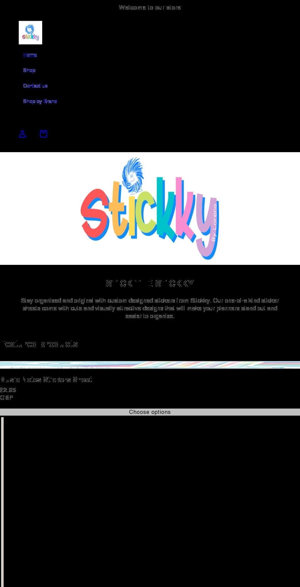 stickky.net shopify website screenshot