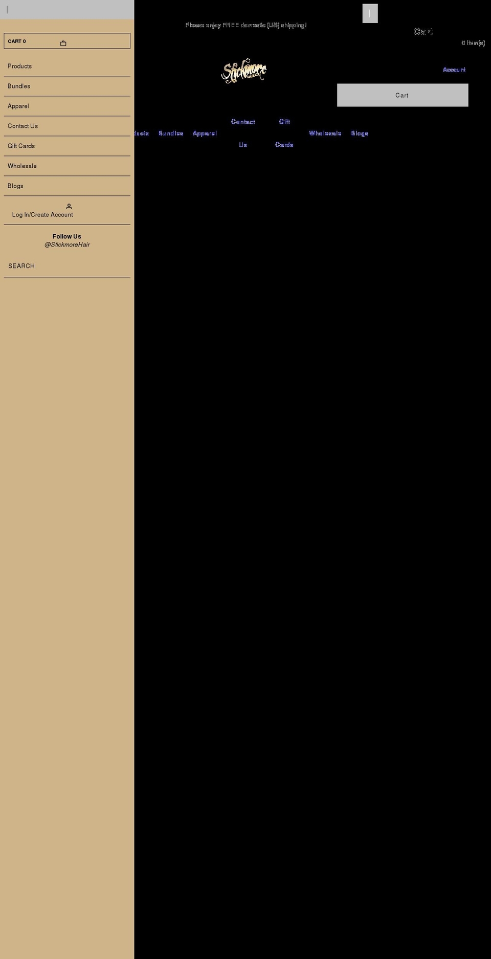 stickmorehair.com shopify website screenshot