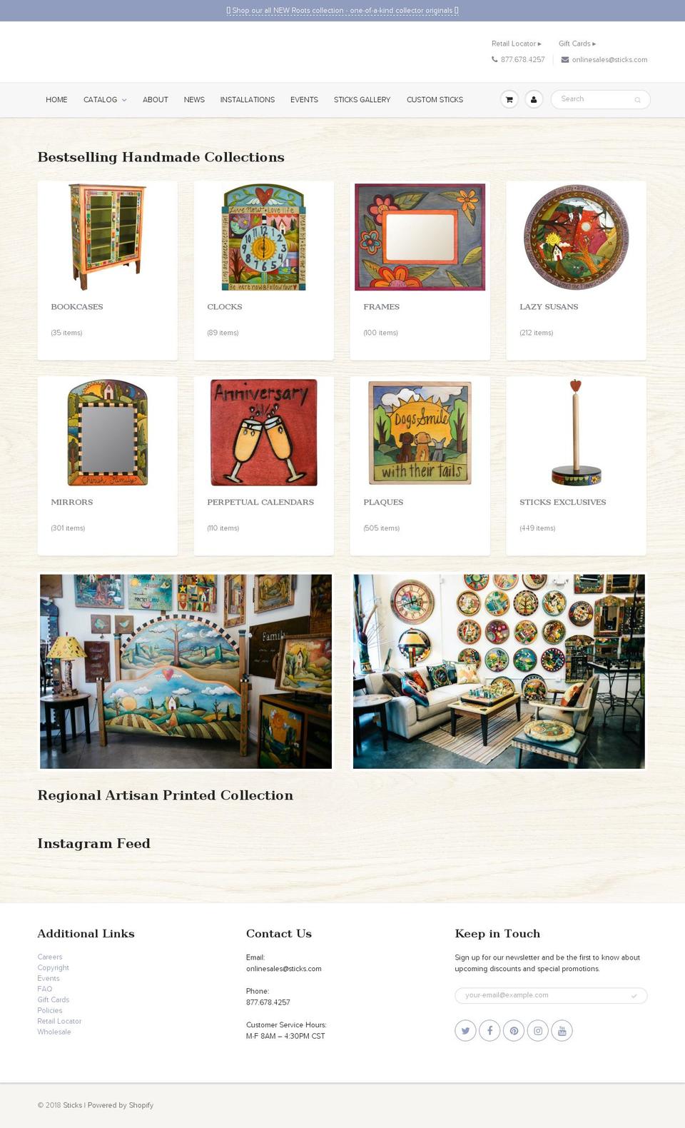 sticks.com shopify website screenshot