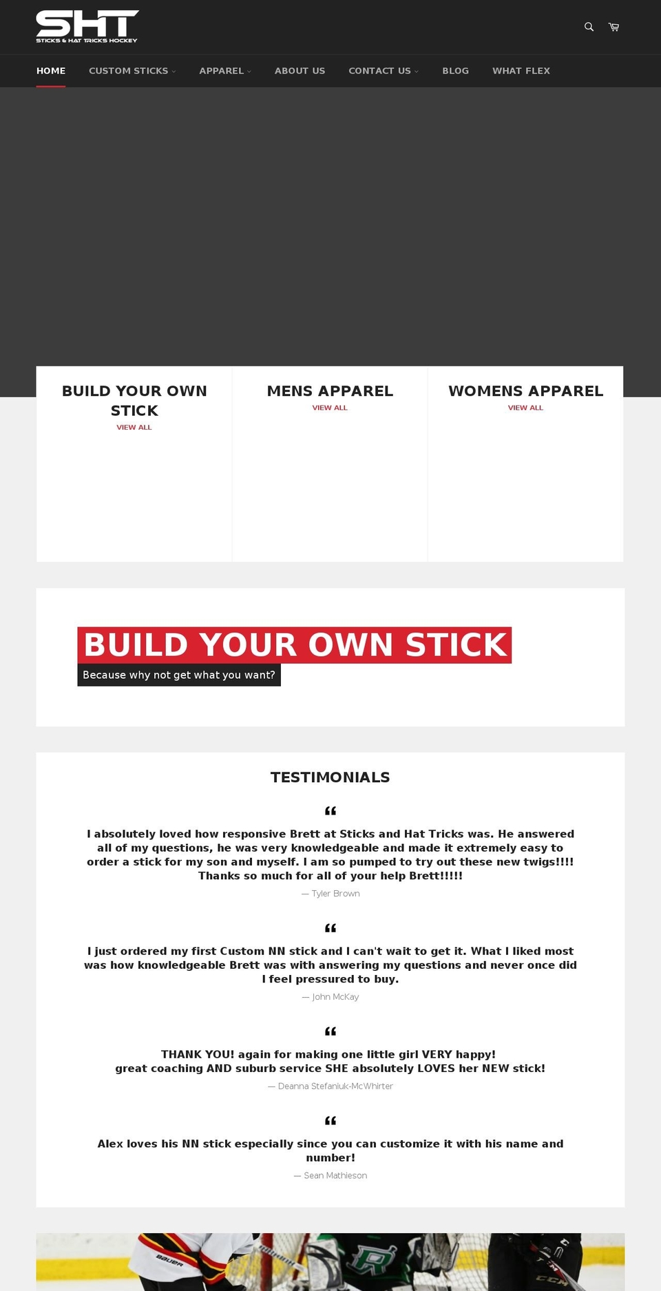 sticksandhattricks.com — Shopify storefront screenshot