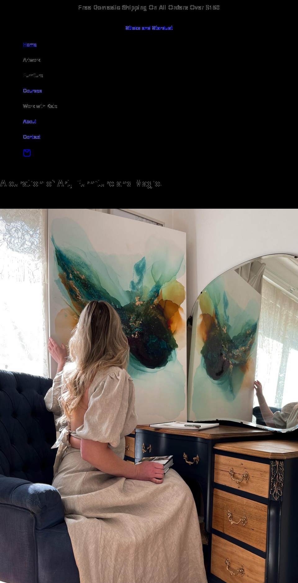 sticksandstardust.com shopify website screenshot