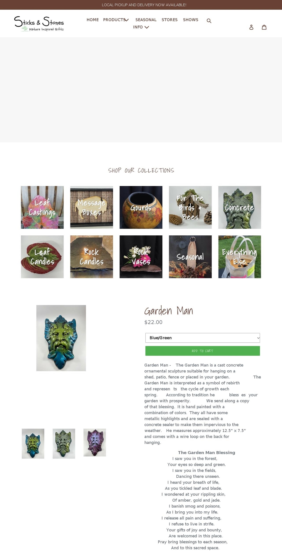 sticksandstonesbuffalo.com shopify website screenshot