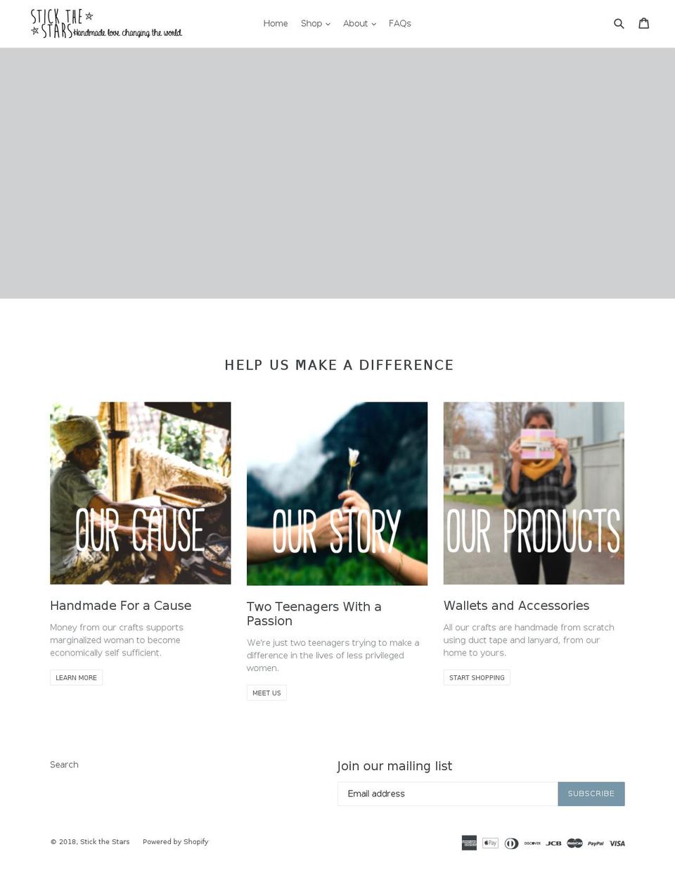 stickthestars.com shopify website screenshot