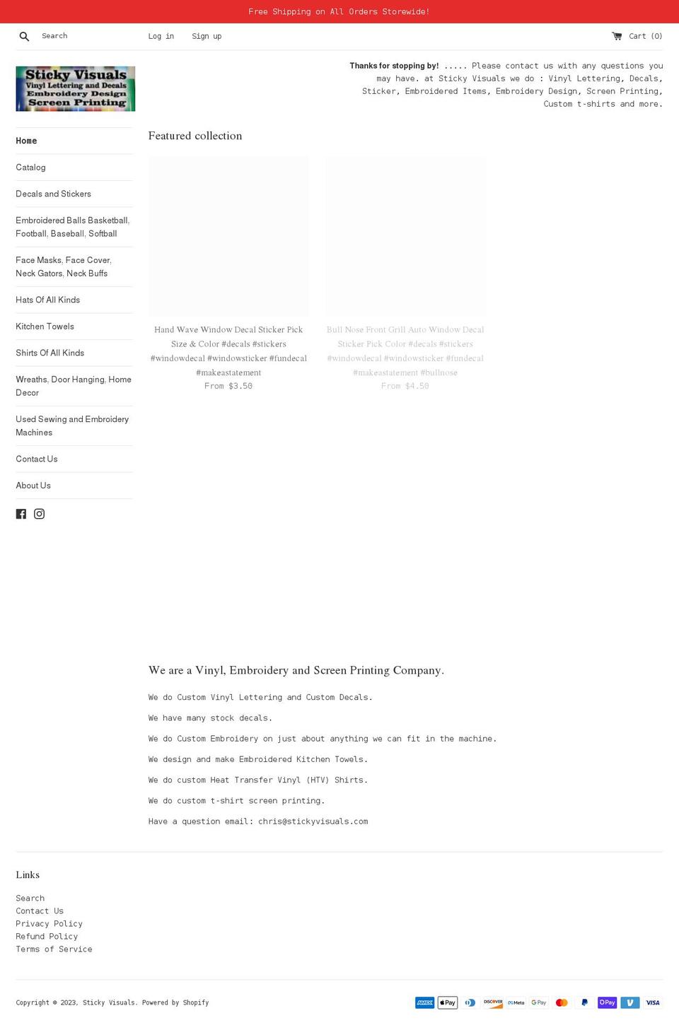 sticky-visuals.myshopify.com shopify website screenshot