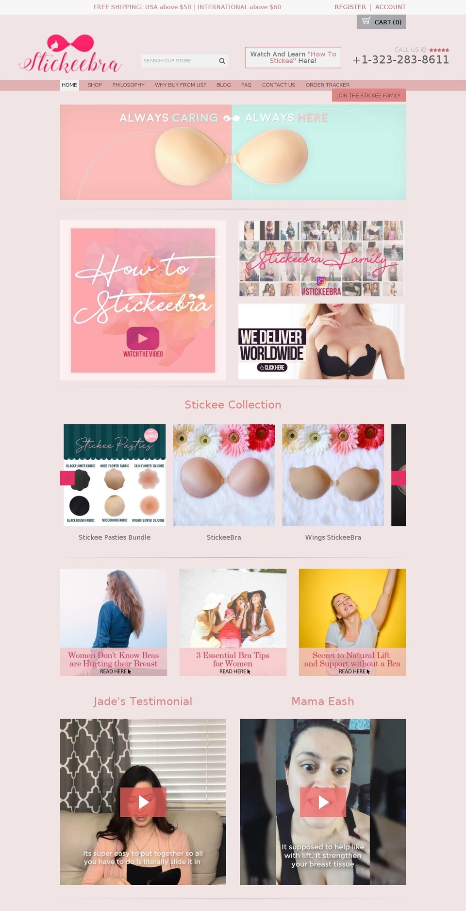 stickybra.myshopify.com shopify website screenshot