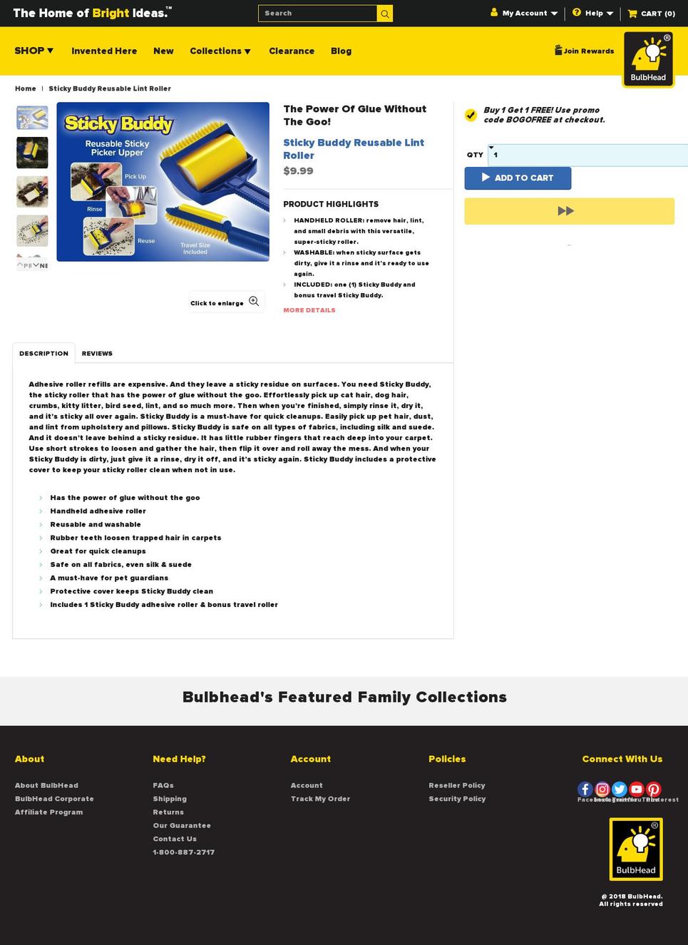 stickybuddyroller.com — Shopify storefront screenshot