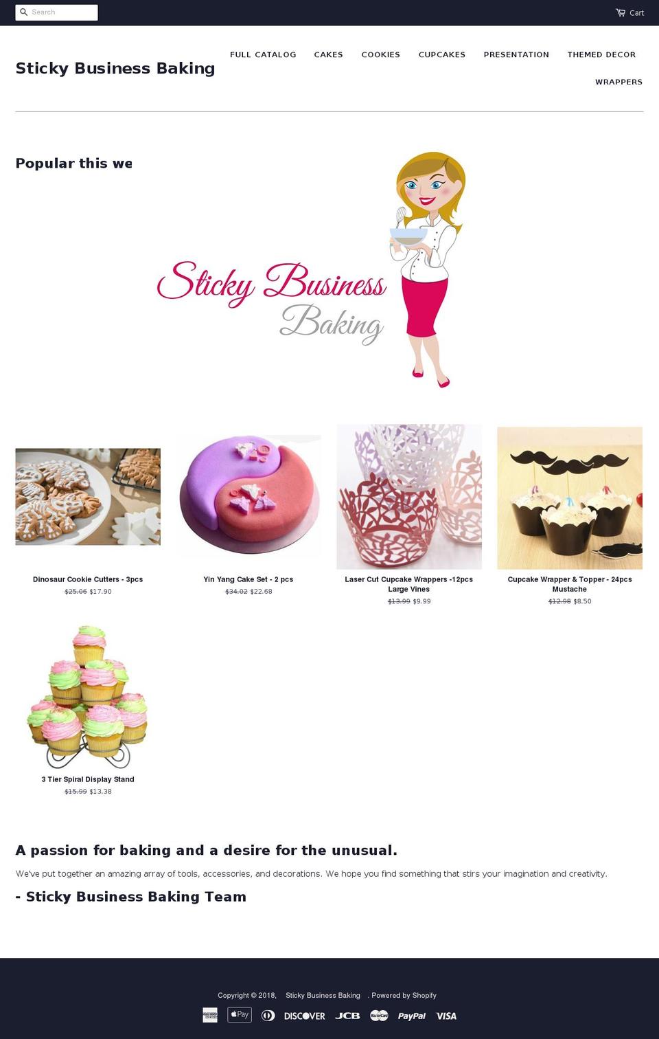 stickybusinessbaking.com — Shopify storefront screenshot