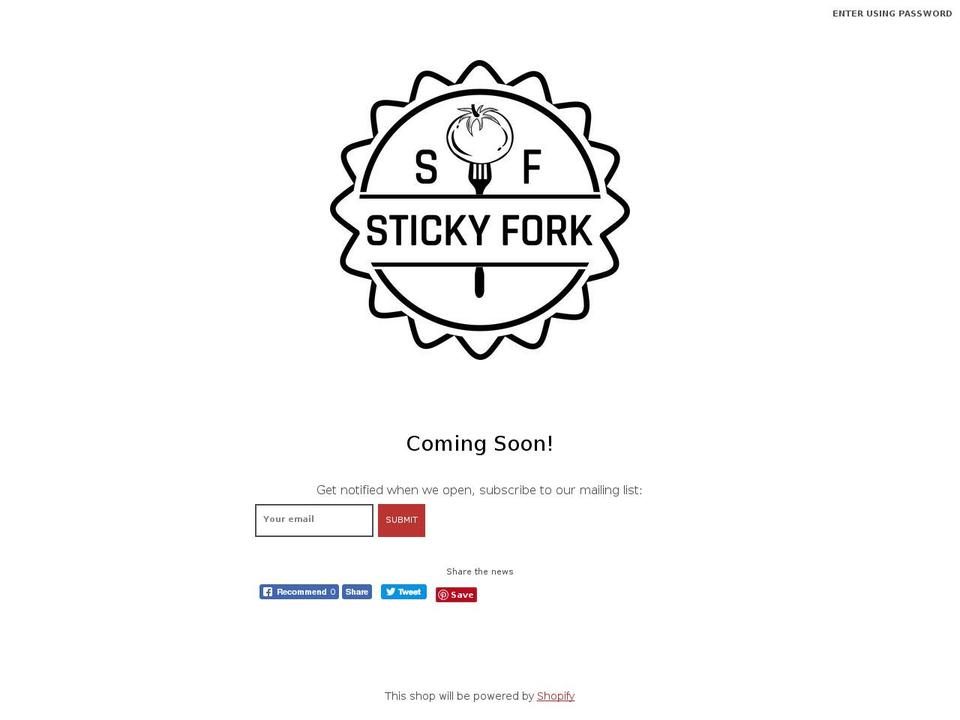 stickyfork.com — Shopify storefront screenshot