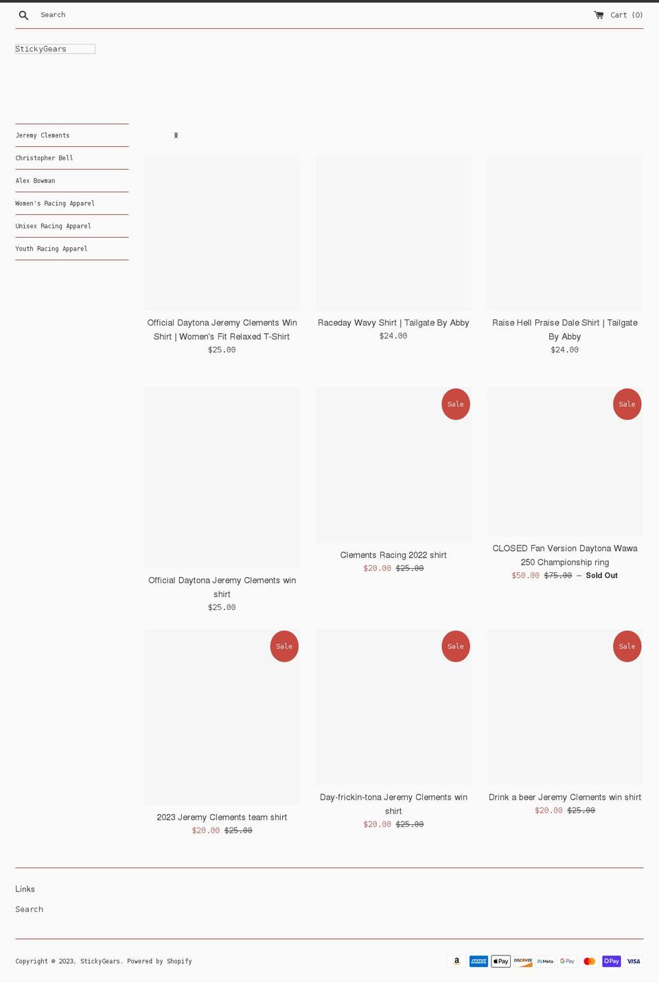 stickygears.com shopify website screenshot