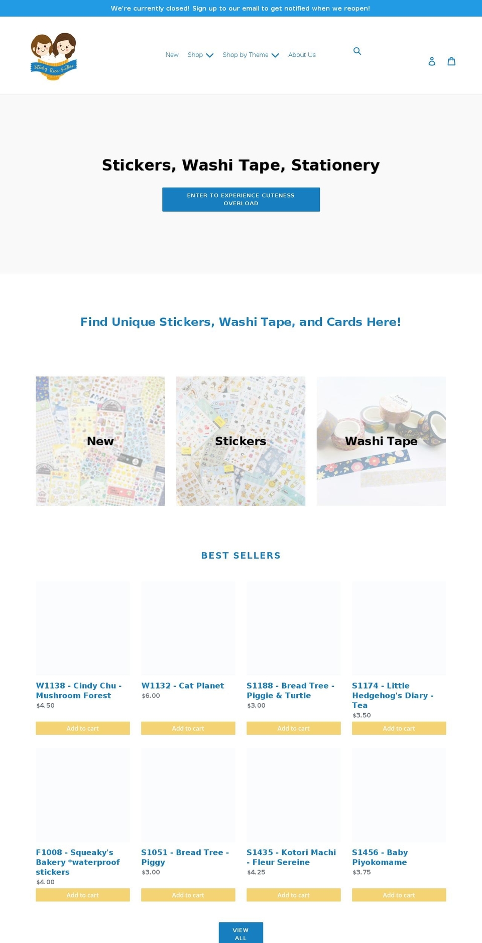 stickyricesisters.com shopify website screenshot