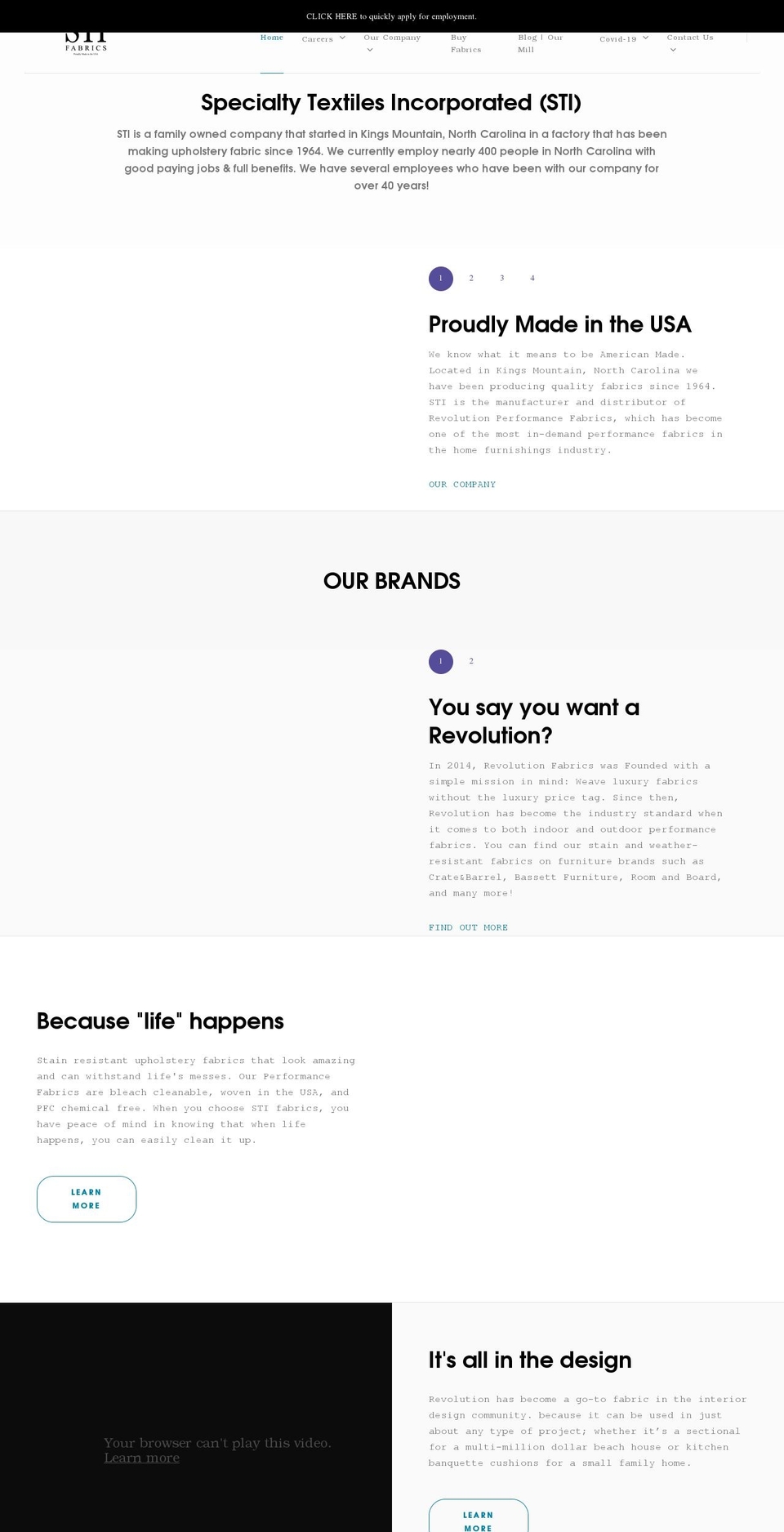 stifabrics.com shopify website screenshot