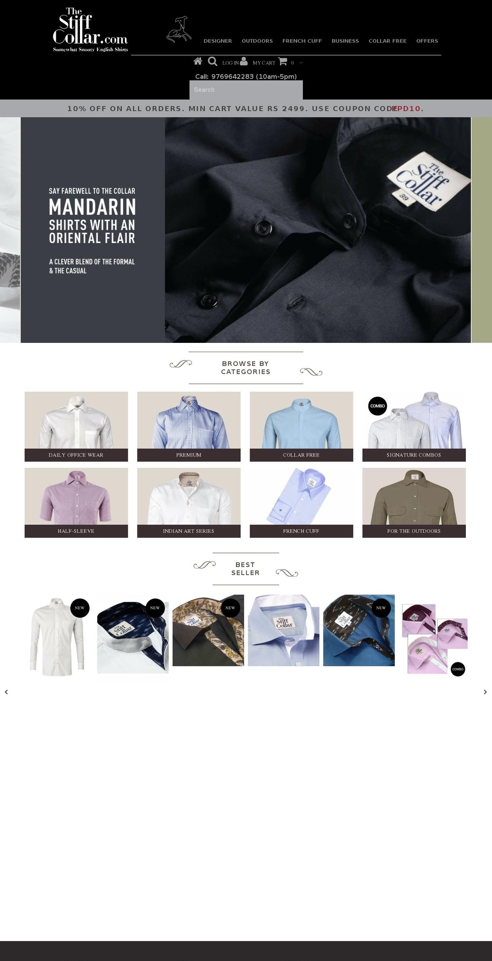 stiffcollar.com shopify website screenshot