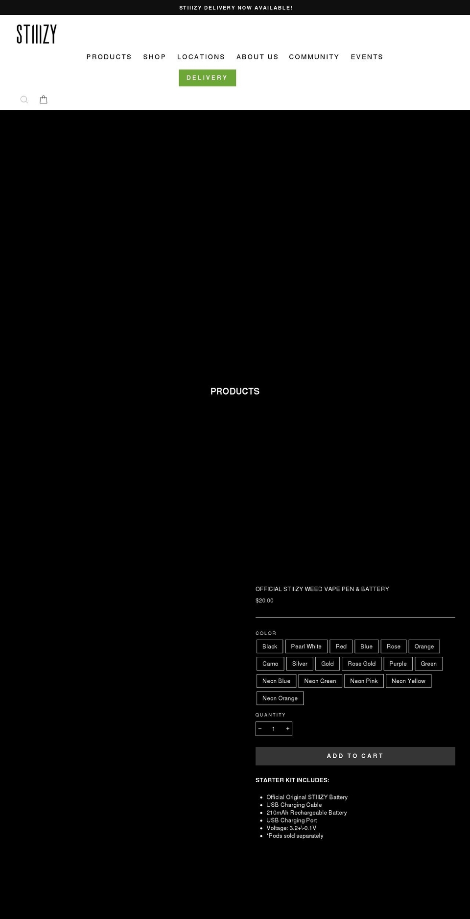 stiiizy.com shopify website screenshot