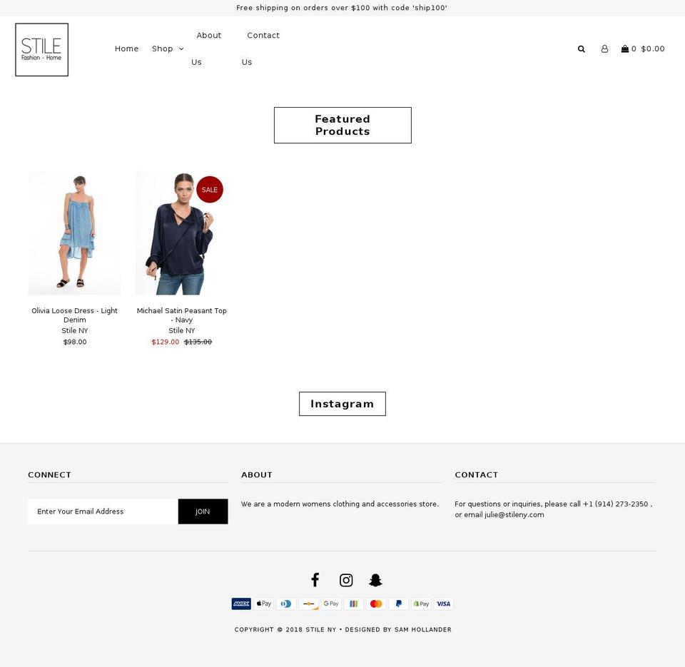 stileny.net shopify website screenshot
