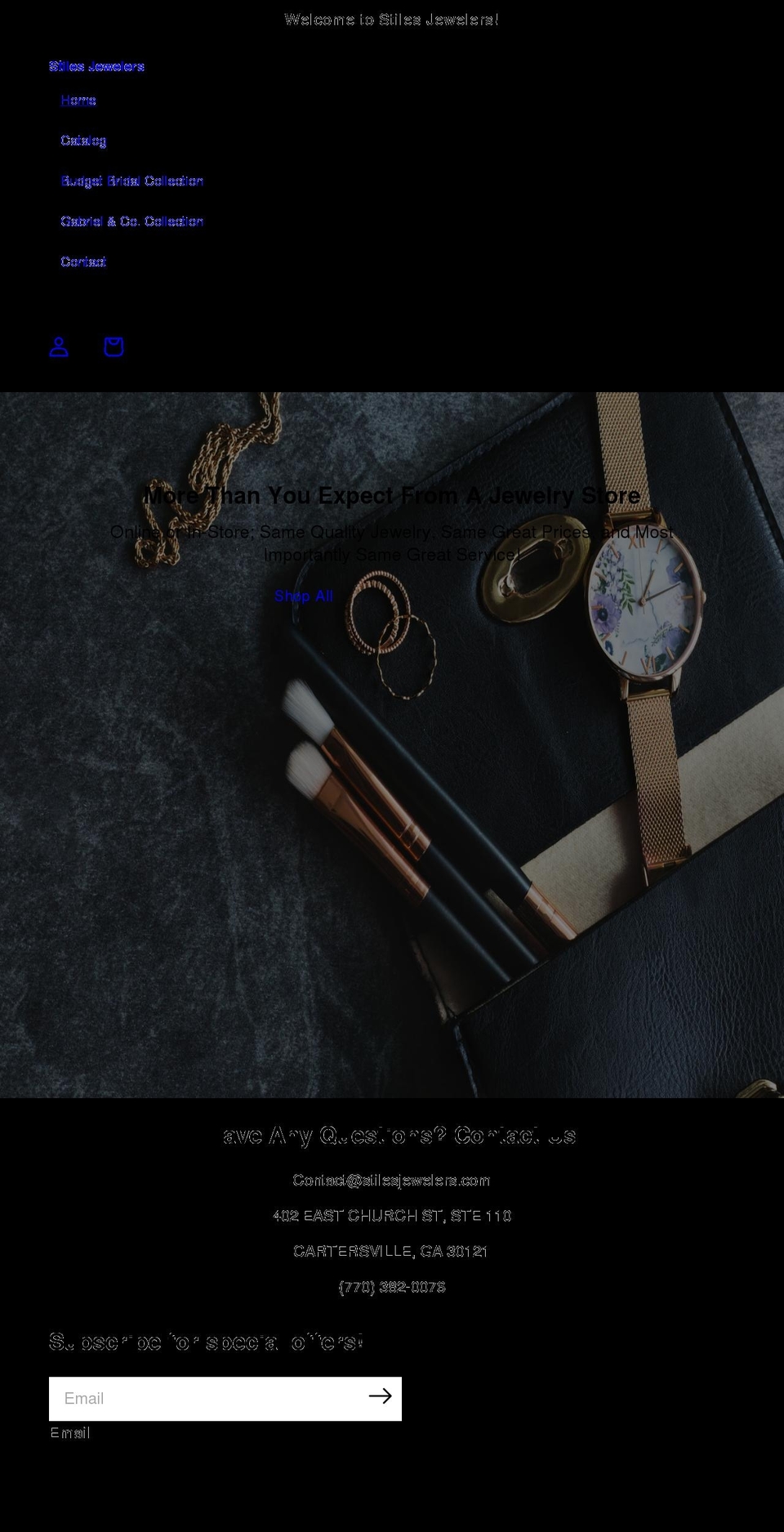 stilesjewelers.net shopify website screenshot