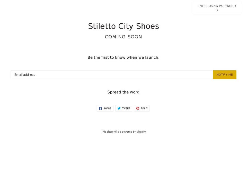 stilettocityshoes.com — Shopify storefront screenshot