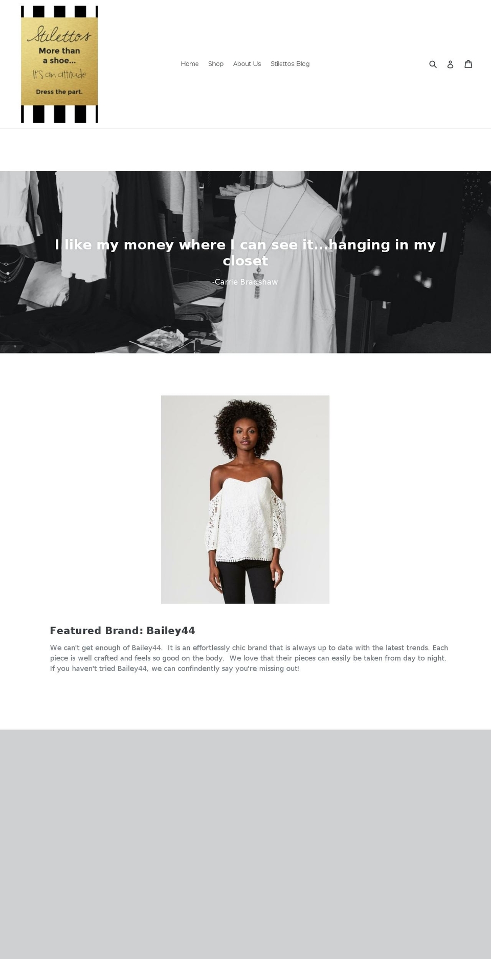 stilettosboutique.com — Shopify storefront screenshot