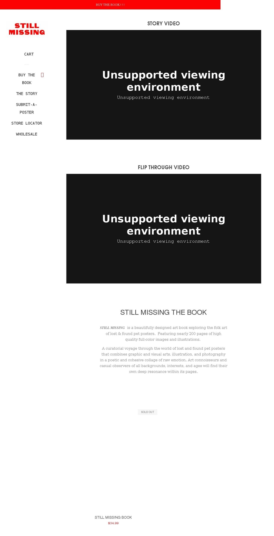 still-missing.com shopify website screenshot