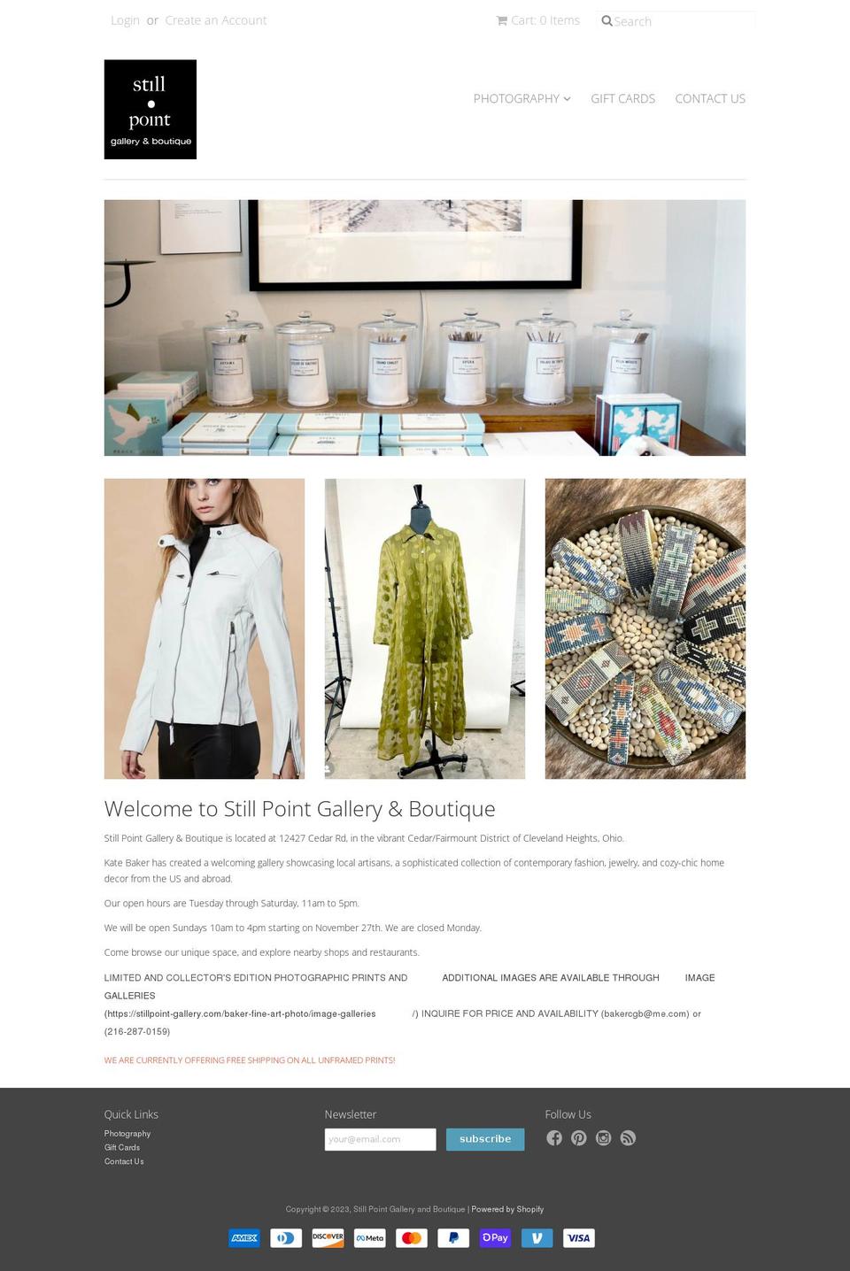 still-point-gallery.myshopify.com shopify website screenshot