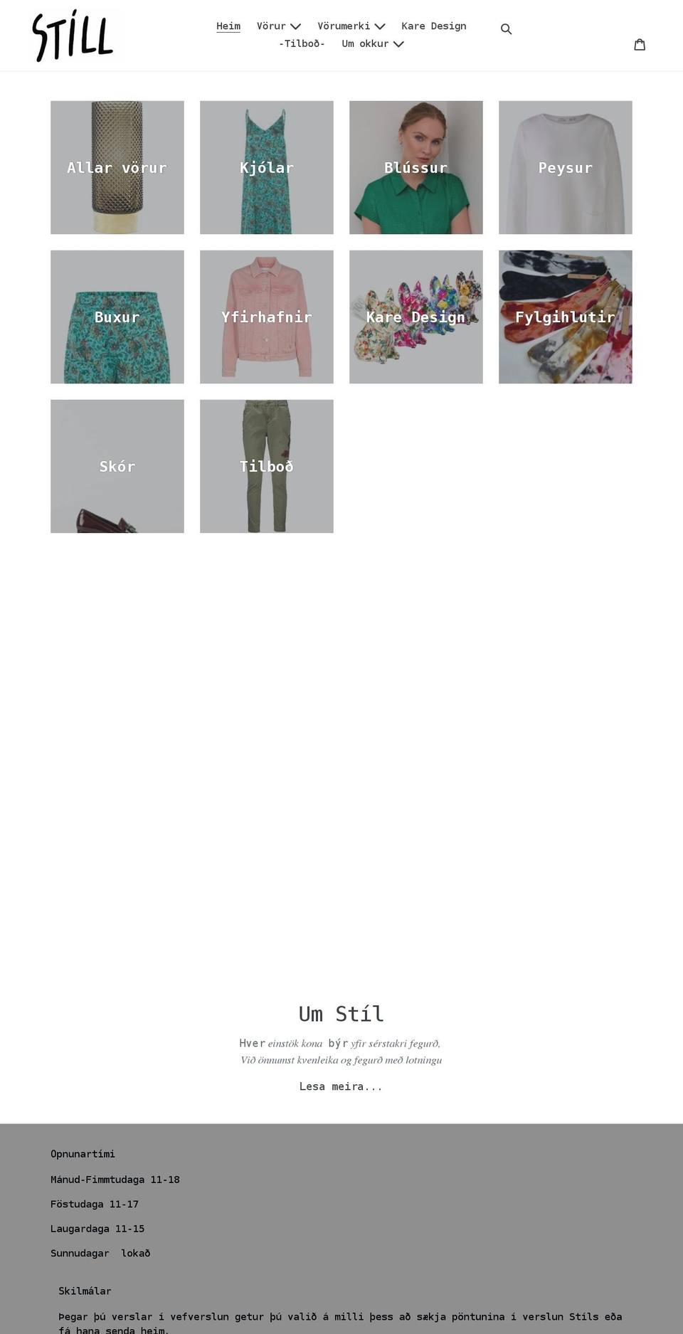 stillfashion.is shopify website screenshot