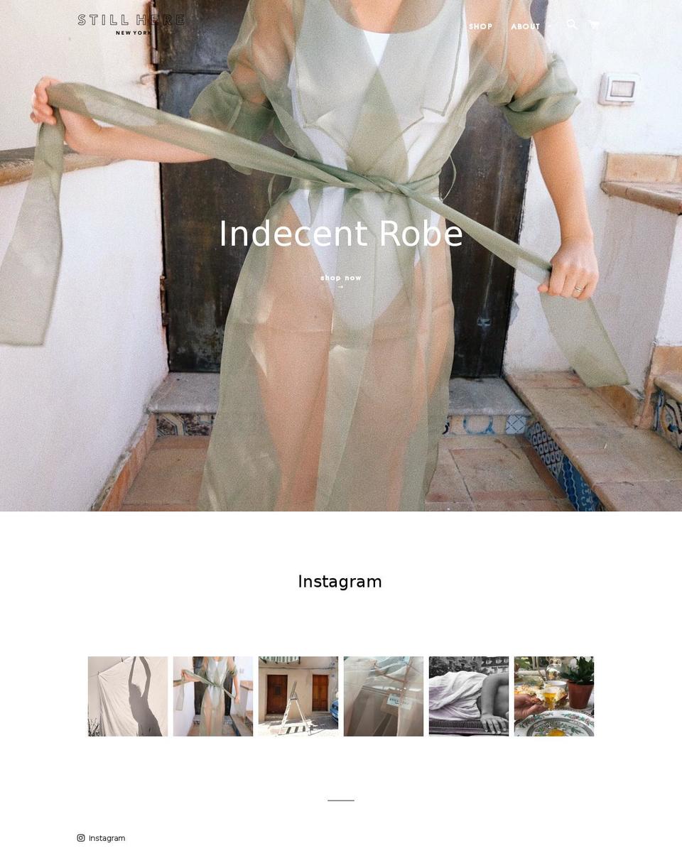 stillhereshop.com shopify website screenshot