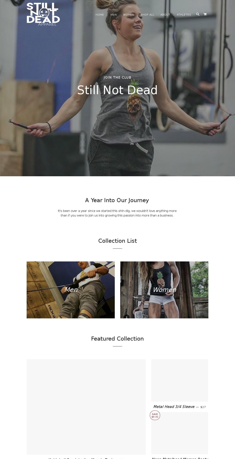 stillnotdeadapparel.com shopify website screenshot