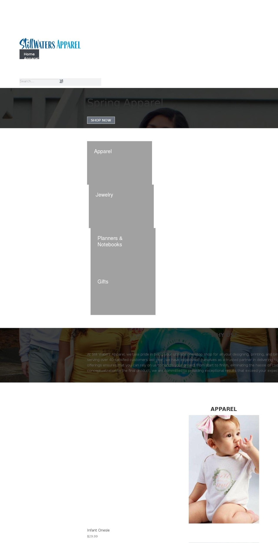 stillwatersapparel.com — Shopify storefront screenshot