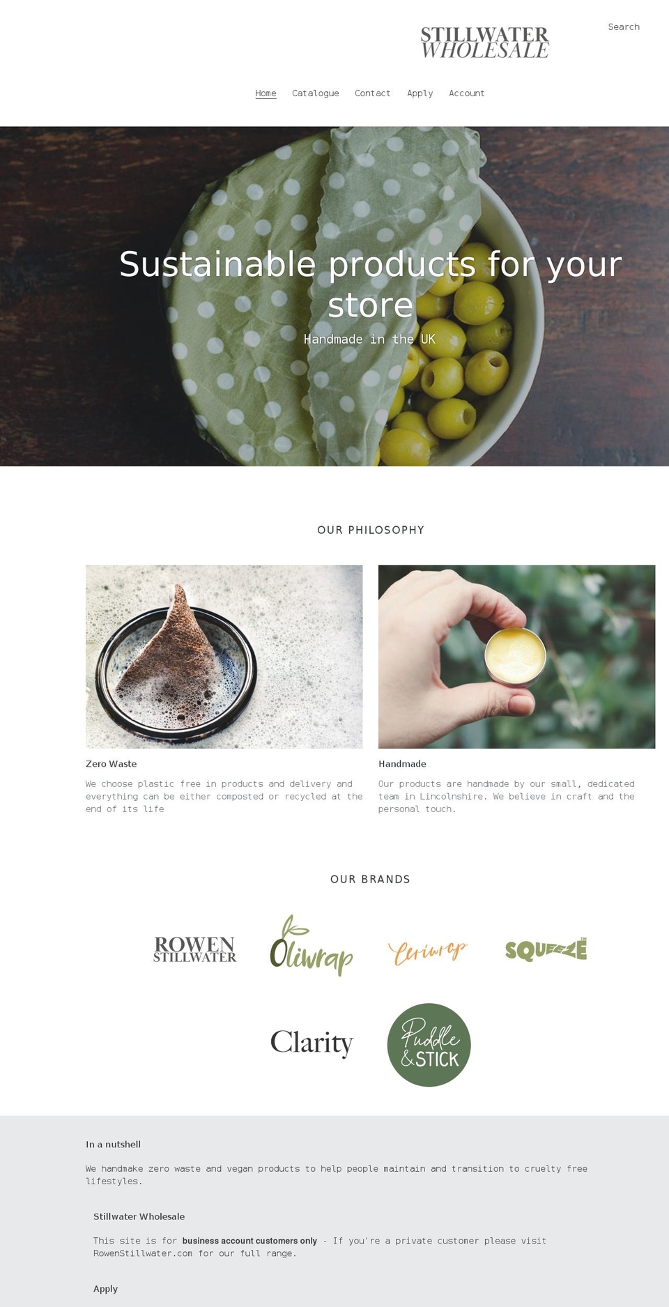 stillwaterwholesale.com shopify website screenshot